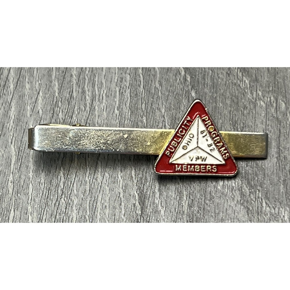 VFW Ohio Publicity Programs Members 1981-82 Vintage Militaria Tie Clip Bar Pin